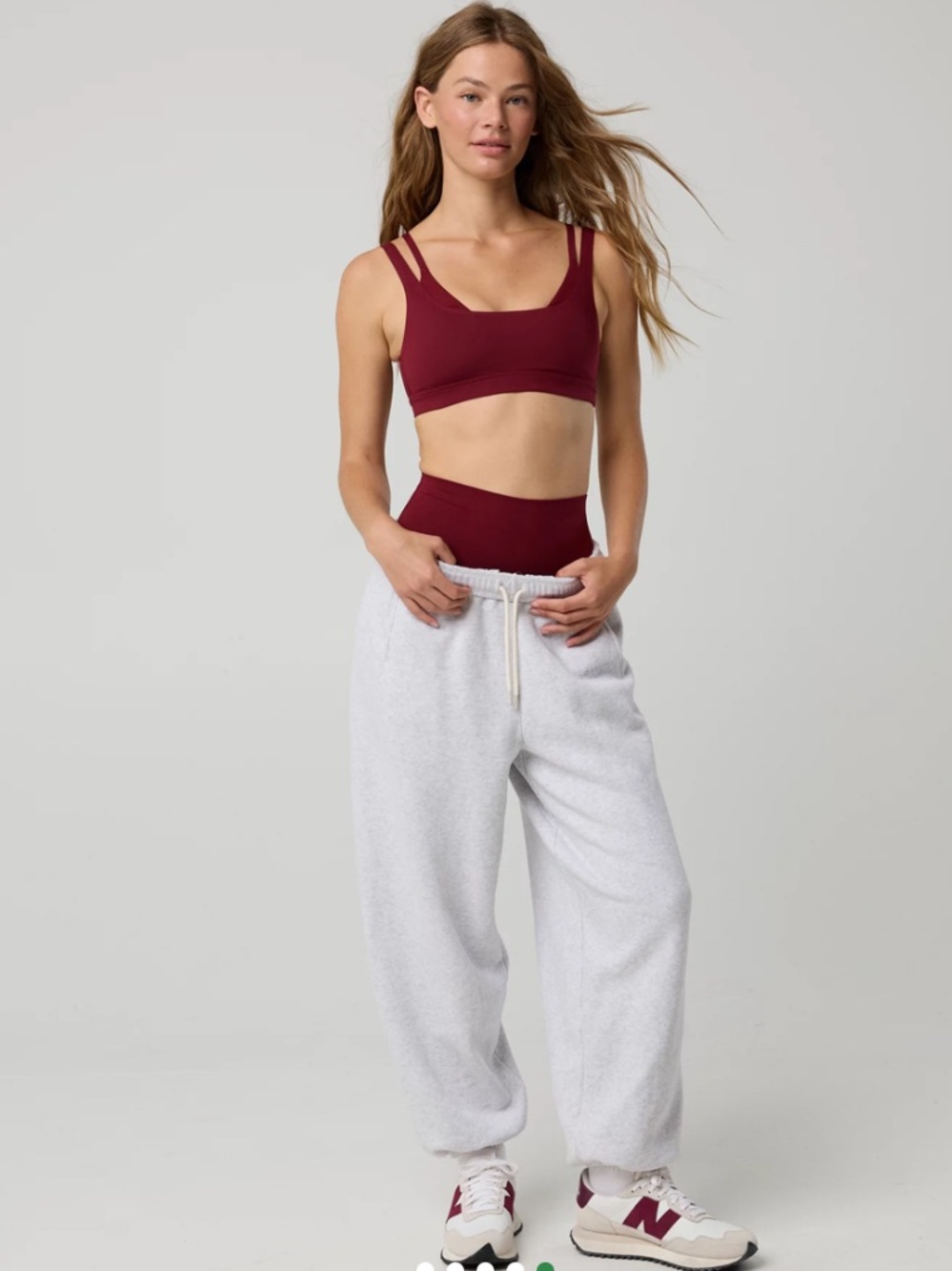 OFFLINE By Aerie The Hugger
Layered Sports Bra Large Deep Cherry Maroon